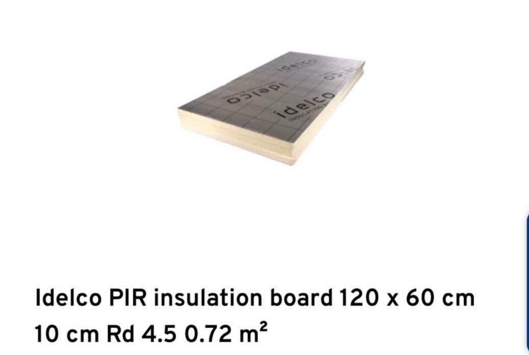 Idelco PIR isolatieplaat 120x60 cm, 10 cm dik, Ophalen, Zo goed als nieuw, Hardschuim (Pir), Vloerisolatie