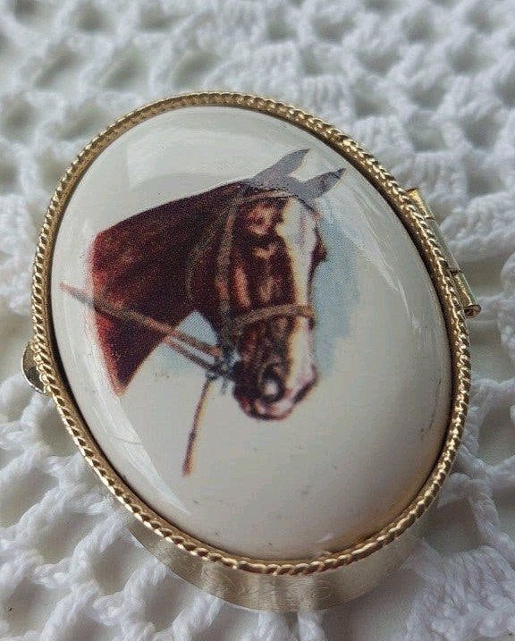 Snuifdoosje paard pillendoosje medicijndoosje sieraden klein, Ophalen of Verzenden