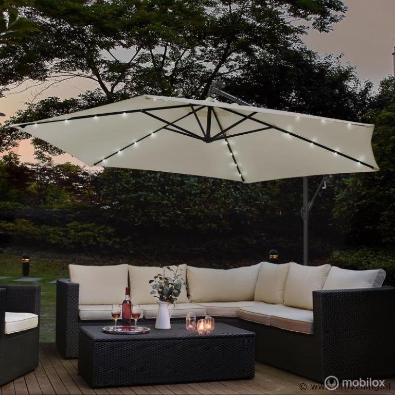 Online Veiling: Parasol 350cm LED, Nieuw