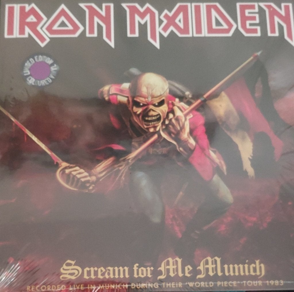 Iron Maiden ‎– Scream For Me Munich Purple 2-lp Soundboard, Originele persing, Verzenden, 1980 - 1989, Zo goed als nieuw