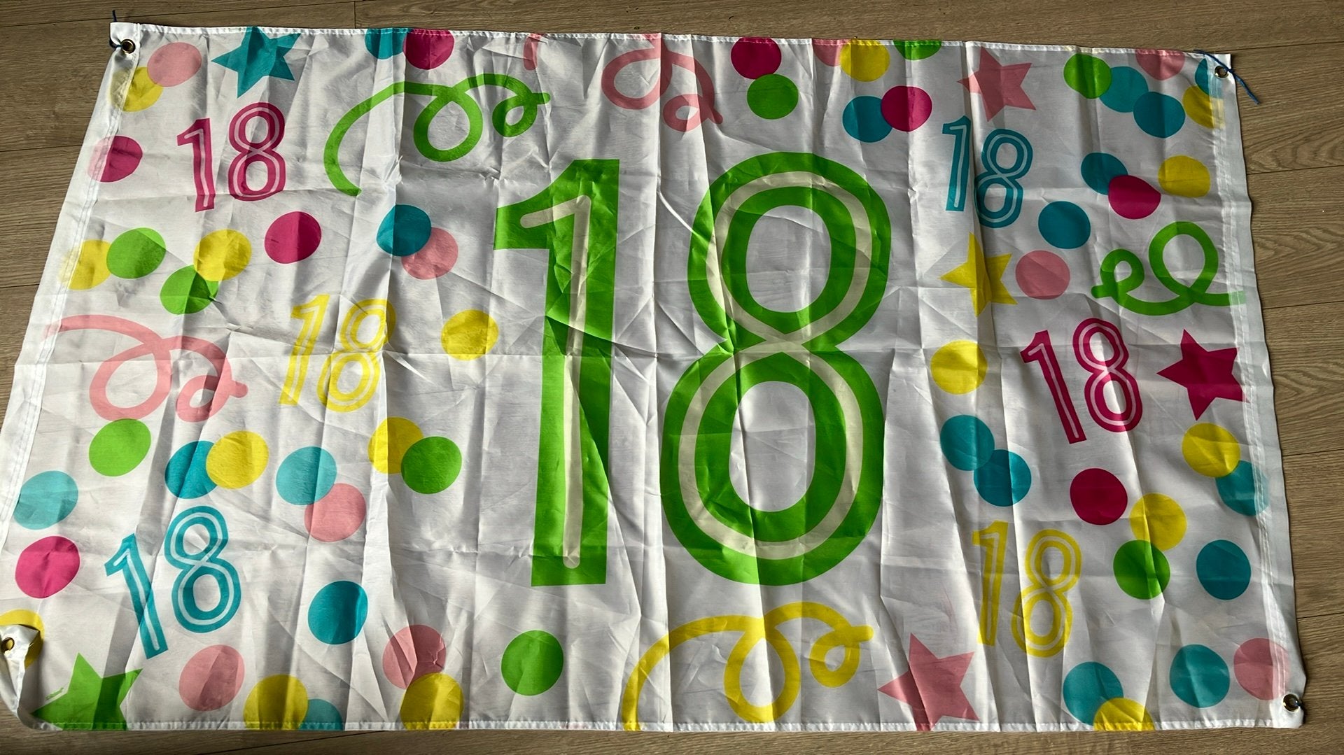 Grote vlag 18 jaar 150x90cm verjaardag, Ophalen of Verzenden, Zo goed als nieuw, Versiering, Verjaardag