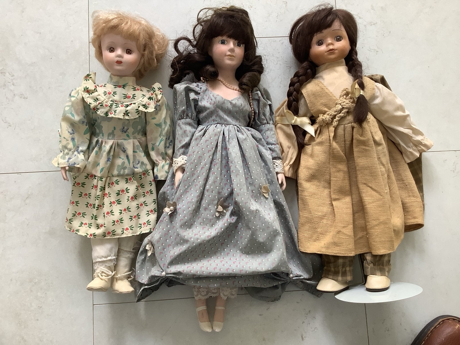Set van 3 Vintage Porseleinen Poppen - Diverse Stijlen, Ophalen of Verzenden, Gebruikt, Pop