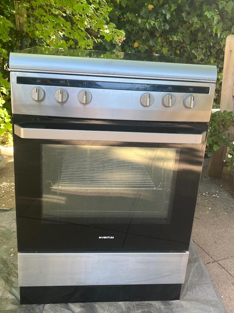 Inventum gasfornuis met elektrische oven – nette staat, Ophalen, Gebruikt, 4 kookzones, Gas