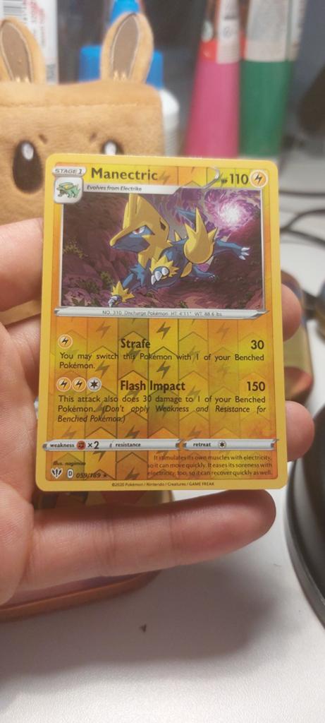 Manectric Pokémon Kaart - 059/169 - Reverse Holo, Hobby en Vrije tijd, Verzamelkaartspellen | Pokémon, Zo goed als nieuw, Losse kaart