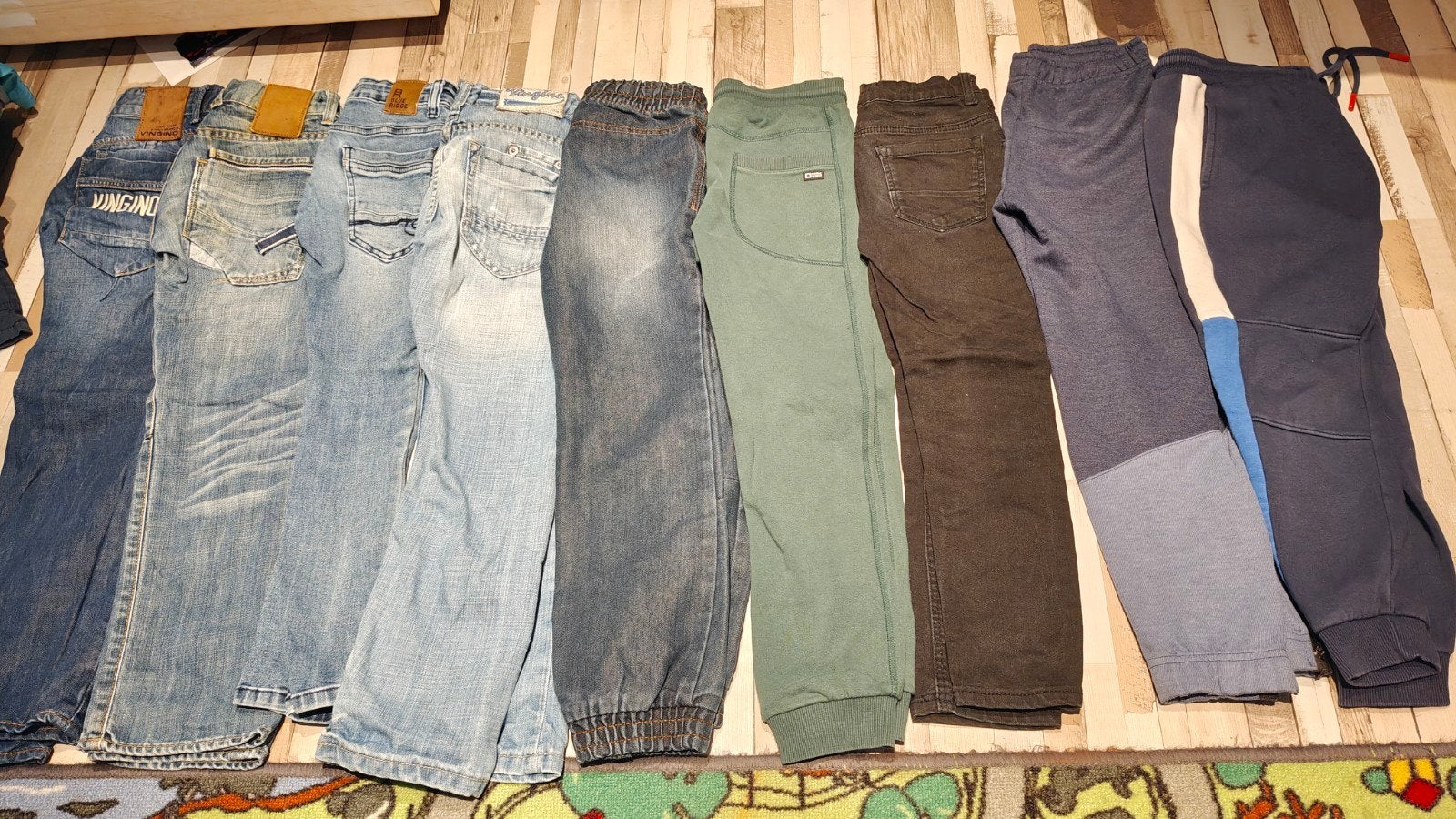 9 (spijker) broeken 122 128, Kinderen en Baby's, Kinderkleding | Maat 122, Gebruikt, Vingino, Jongen, Ophalen