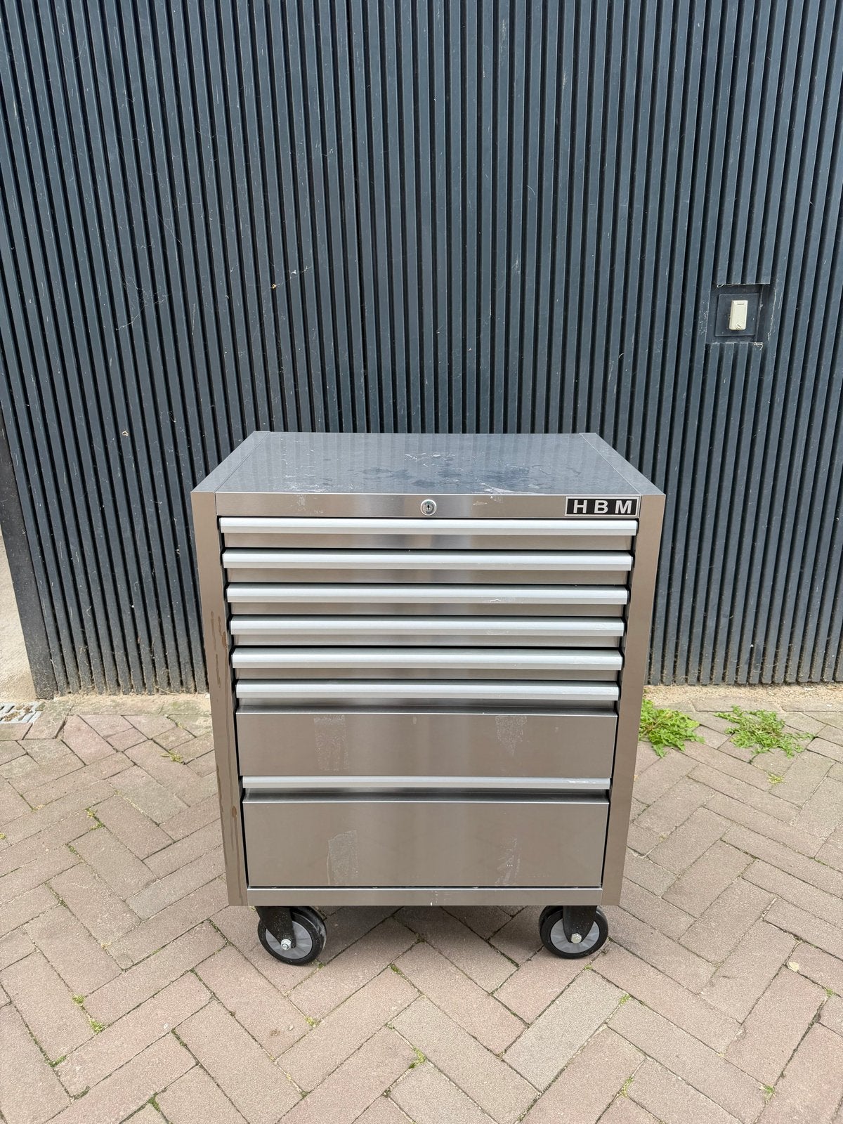 HBM RVS Gereedschapswagen met 7 Lades en Bakjes, Ophalen, Zo goed als nieuw, Gereedschapsopslag, Overige merken