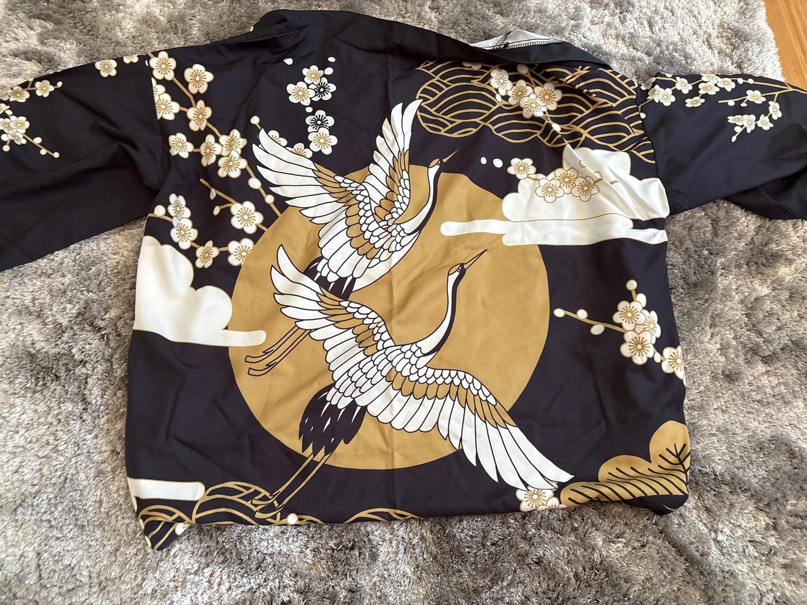 Kimono met kraanvogels en kersenbloesem, Ophalen of Verzenden, Zo goed als nieuw