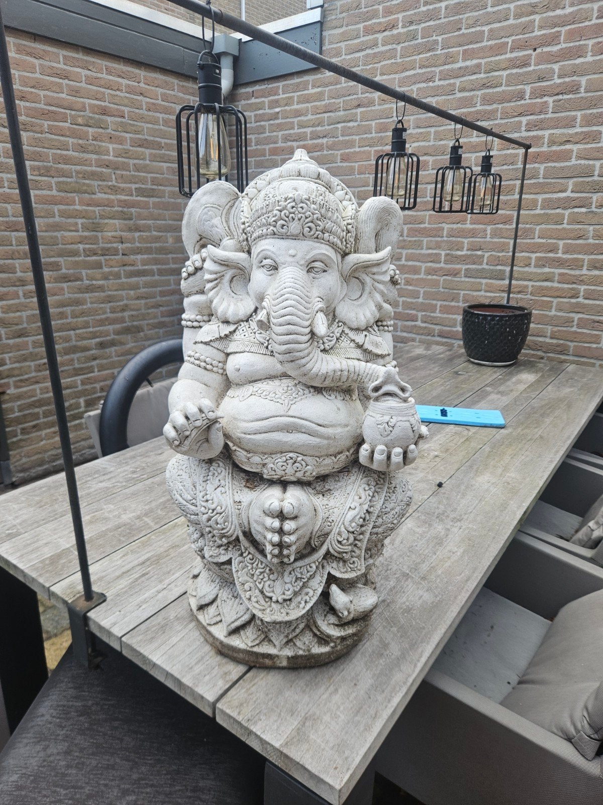 Ganesha beeld - 70 cm hoog - Origineel wit, Ophalen of Verzenden, Gebruikt, Wit