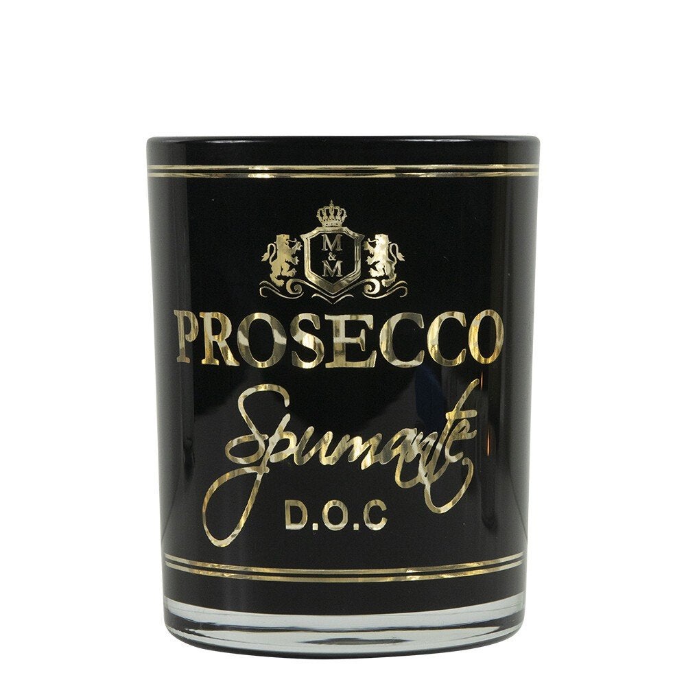 Mars & More Windlicht wijn Prosecco M zwart Nieuw!, 12 cm, Nieuw, Ophalen of Verzenden, Glas