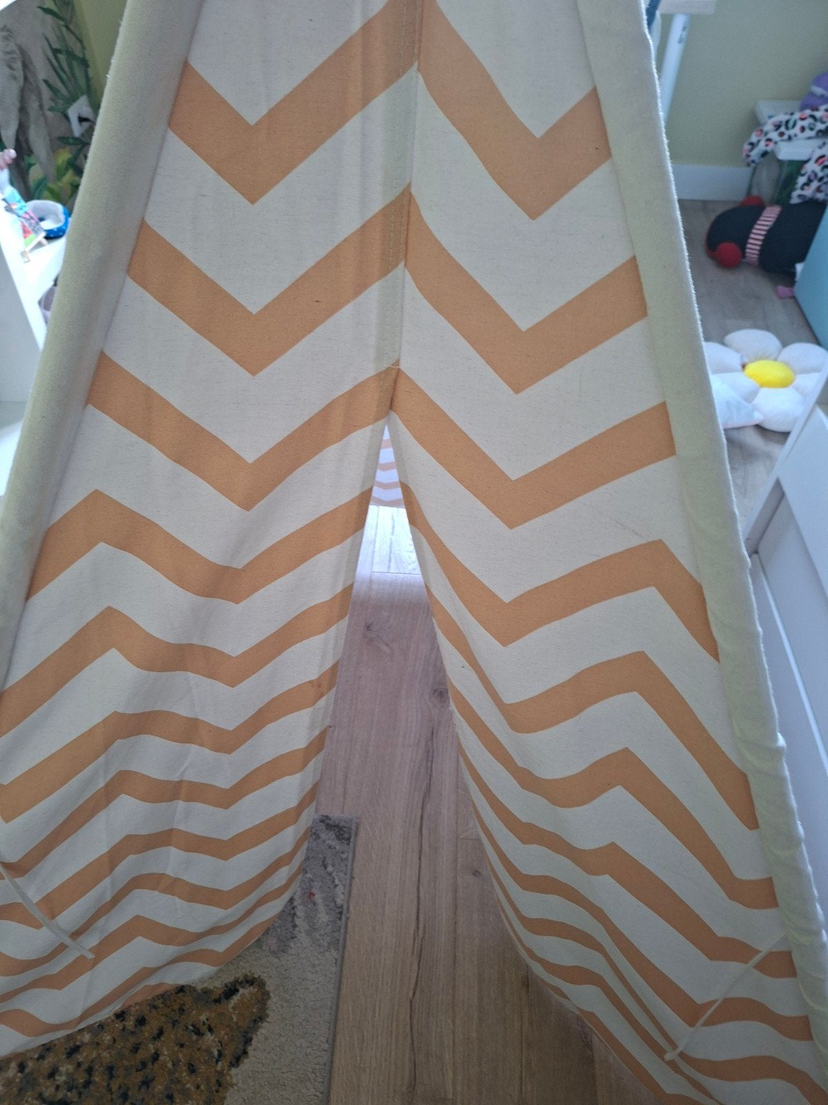 Leuke tipi tent voor kinderen - Oranje zigzag patroon, Ophalen, Gebruikt