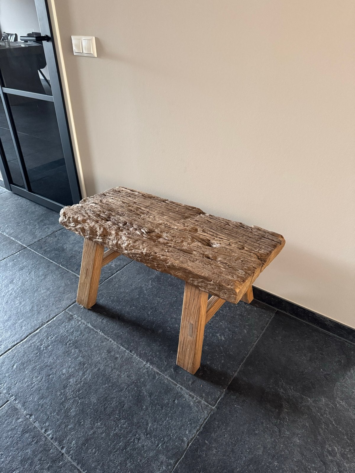 Sidetable / bankje van robuust hout - 86x39x45 cm, Ophalen, Minder dan 45 cm, Gebruikt, 75 cm of meer