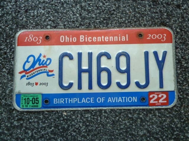 Kentekenplaat licenseplate Ohio Bicentennial USA, Verzenden, Gebruikt, Auto's