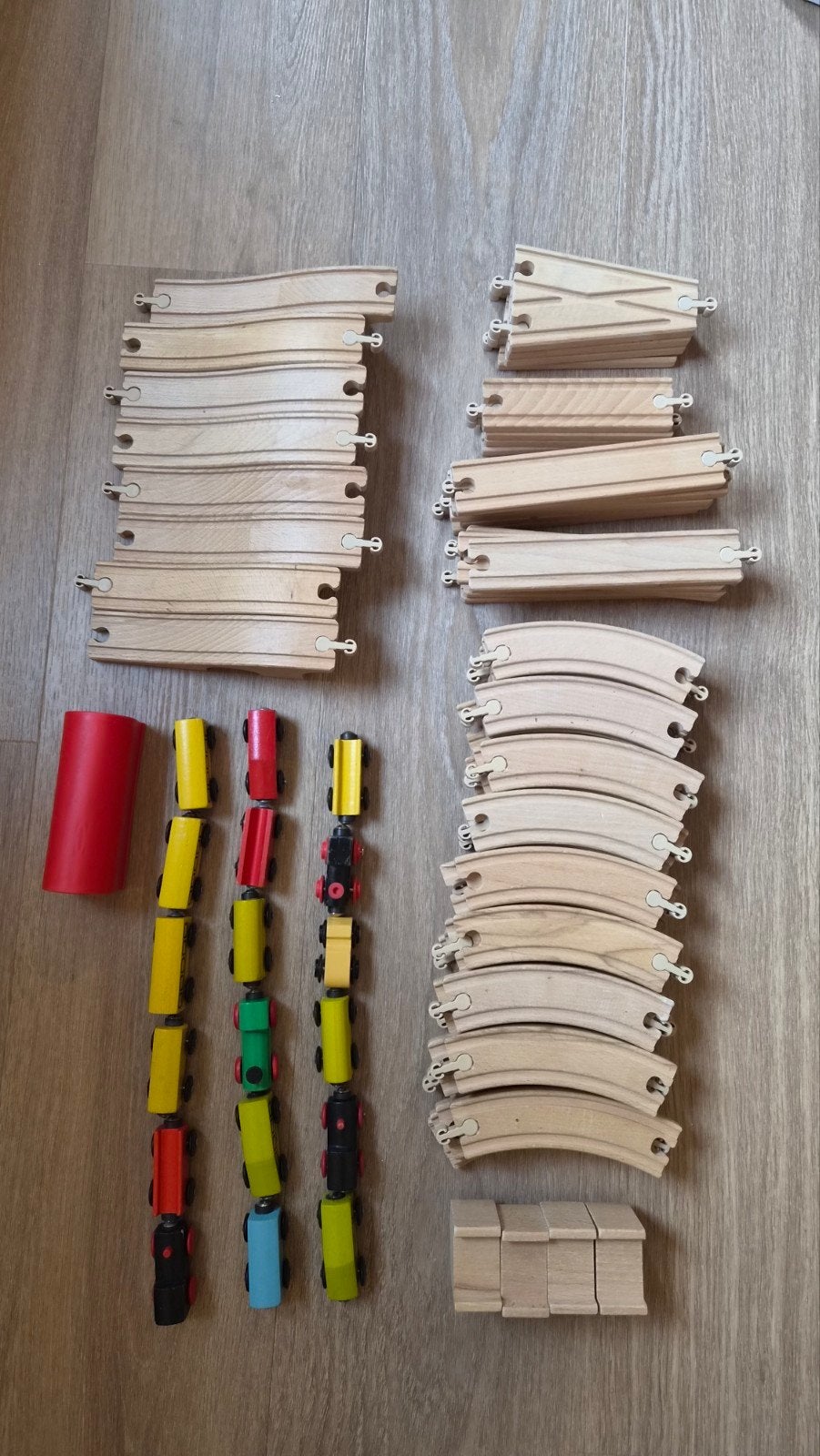 Houten treinset, Ophalen, Gebruikt