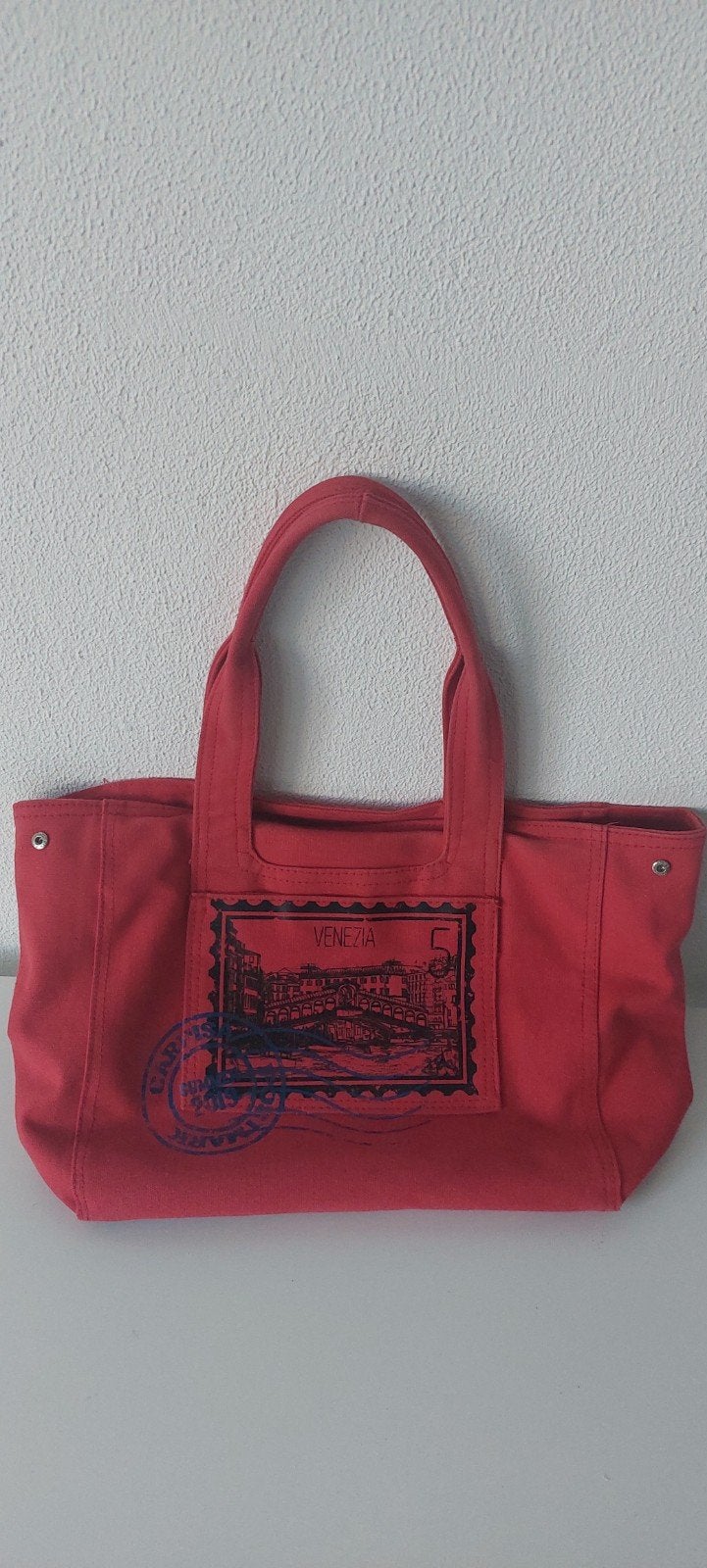 Venice 🇮🇹  katoenen handtas voor de zomer, Ophalen of Verzenden, Gebruikt, Roze, Handtas
