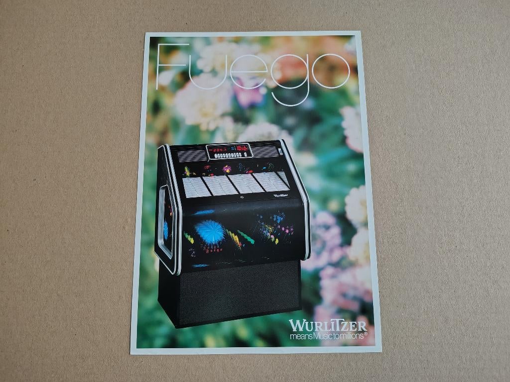 Flyer: Wurlitzer Fuego (1986) jukebox, Verzenden, Gebruikt, 1950 tot 1960, Seeburg