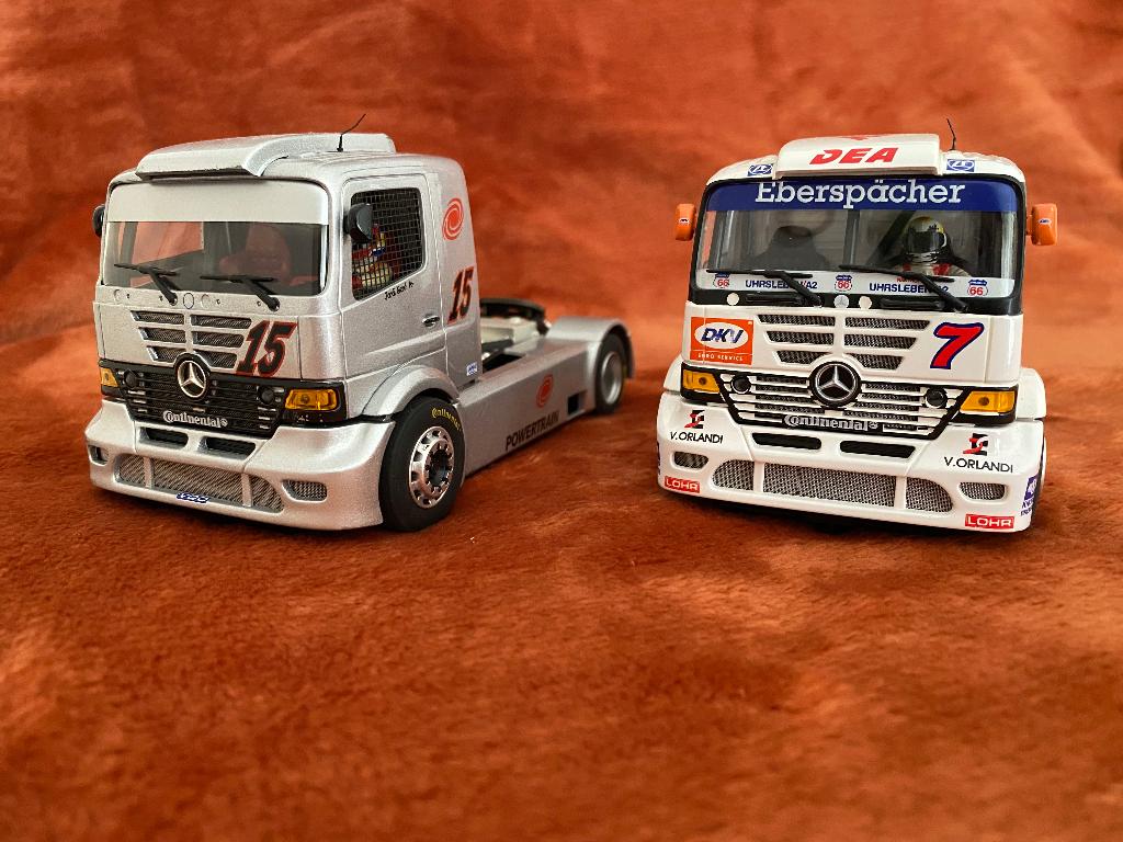 Slotcar MB trucks Atego 1:32, Ophalen, Zo goed als nieuw, Bus of Vrachtwagen, Overige merken