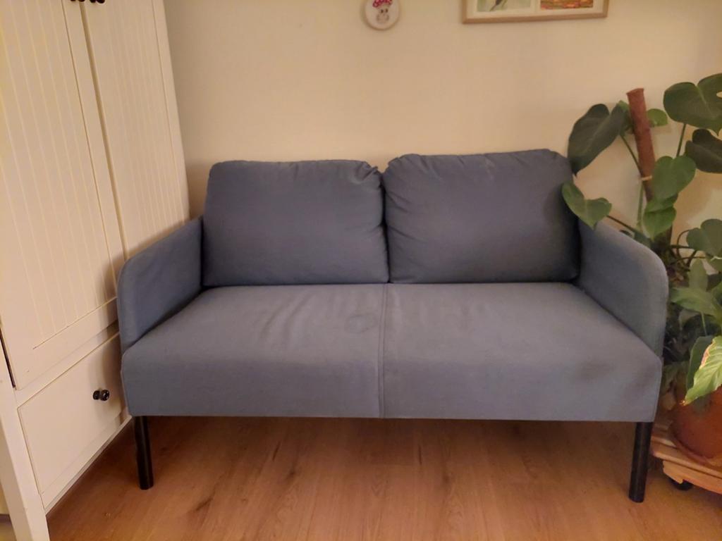 IKEA GLOSTAD 2-zitsbank blauw, Ophalen, Gebruikt, Tweepersoons, 75 tot 100 cm