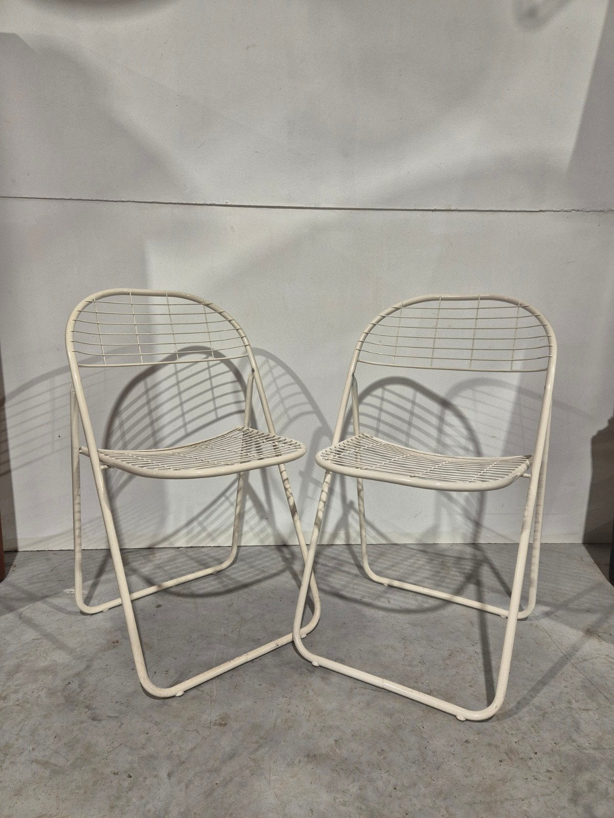 Niels gammelgaard vintage klapstoelen jaren 80 wit design, Twee, Ikea, Wit, Onbekend