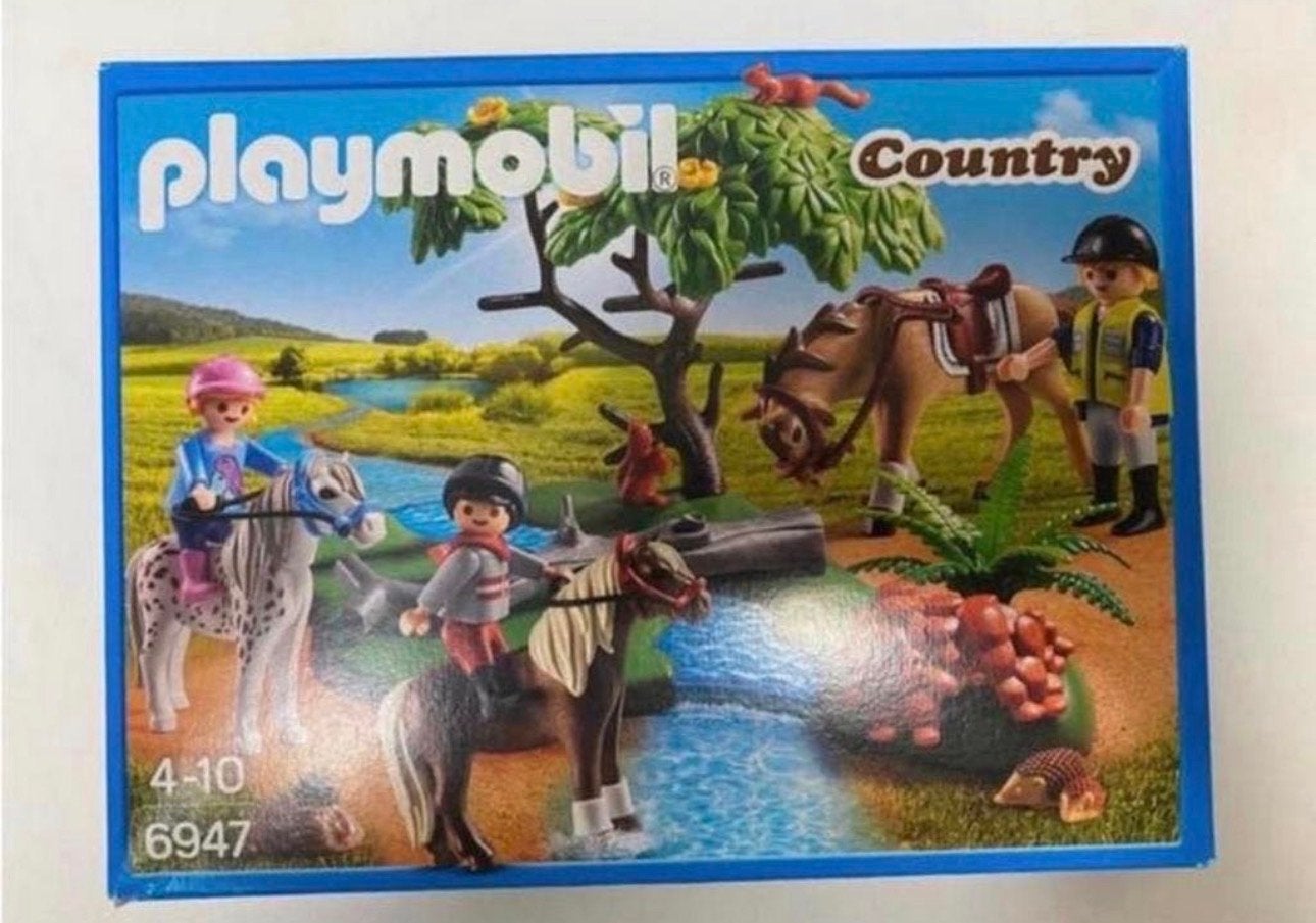 Playmobil Country 6947 Paarden met ruiters en natuur, Complete set, Ophalen of Verzenden, Zo goed als nieuw, Country