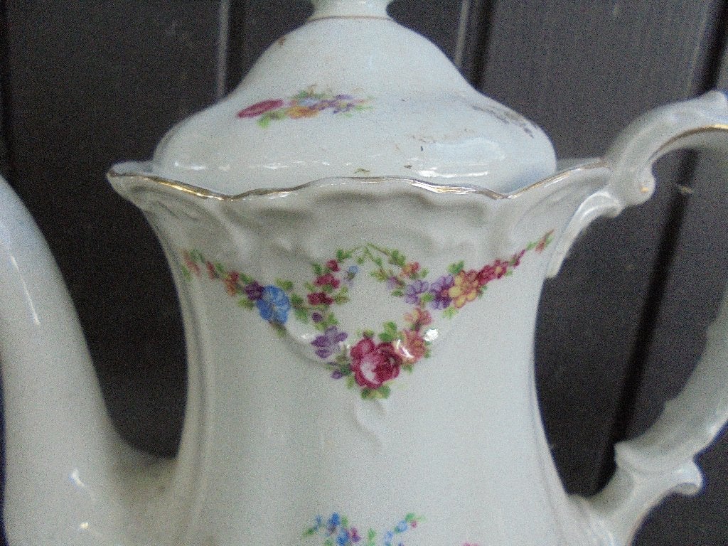 Koffiepot + kop en schotels Mitterteich Bavaria bloemboeket, Antiek en Kunst, Ophalen of Verzenden