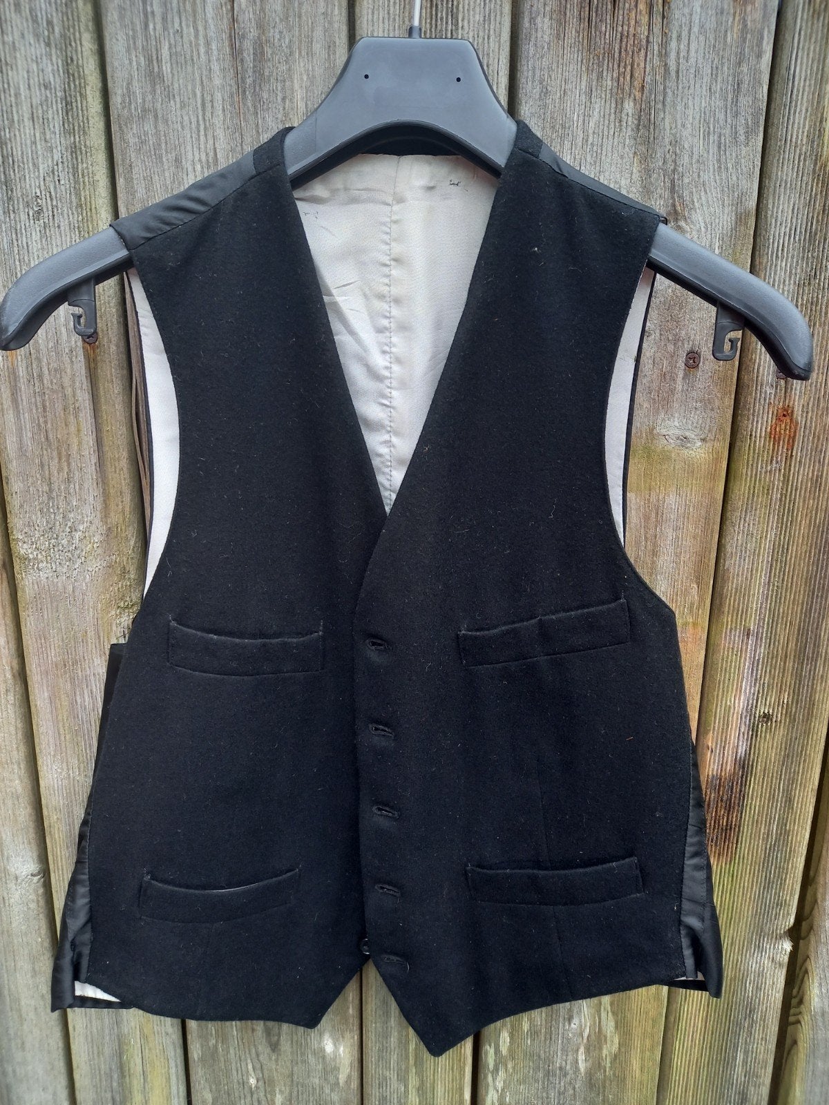 Vintage zwart heren colbert en gilet, maat L, Kleding | Heren, Kostuums en Colberts, Maat 52/54 (L), Onbekend, Zwart, Ophalen of Verzenden