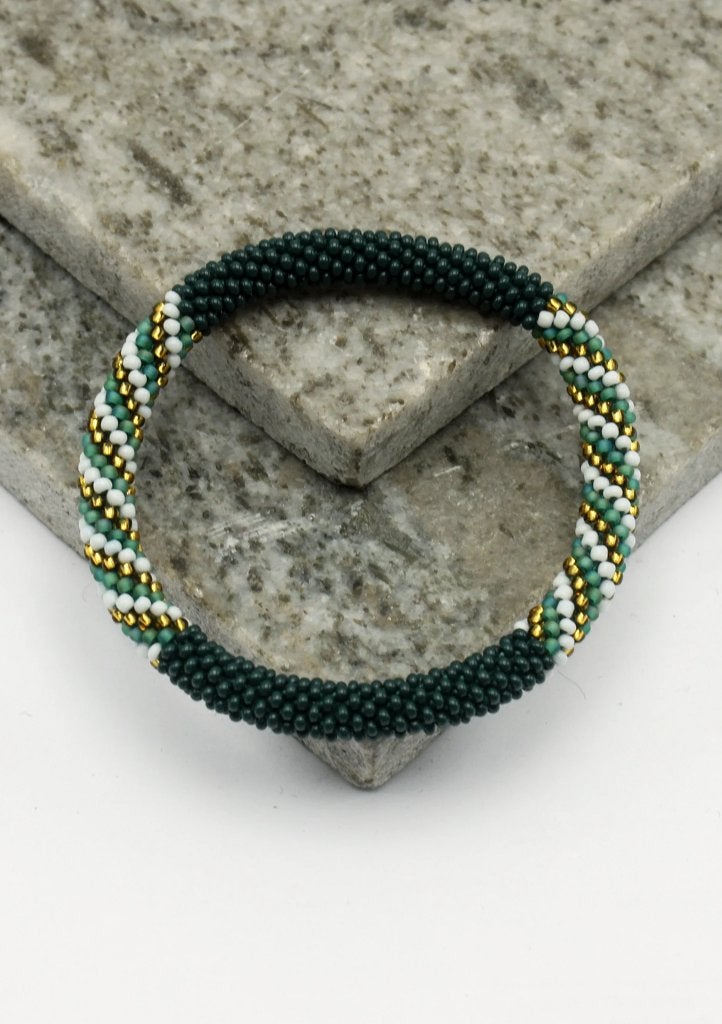 Glaskralen armband - groen en meerkleurig - RB140, Overige materialen, Overige kleuren, Nieuw, Ophalen of Verzenden