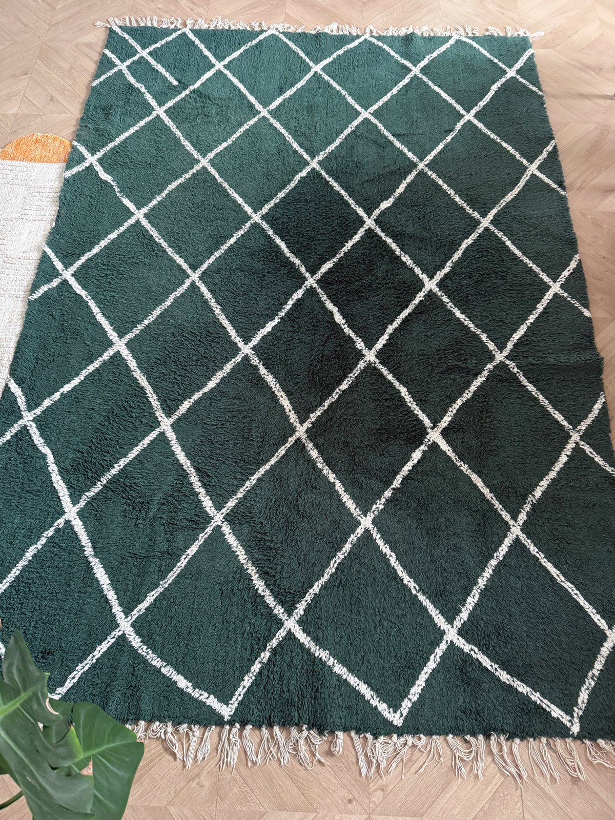 Sissy Boy vloerkleed groen witte ruit 160x230, Ophalen, Gebruikt, 150 tot 200 cm, 150 tot 200 cm