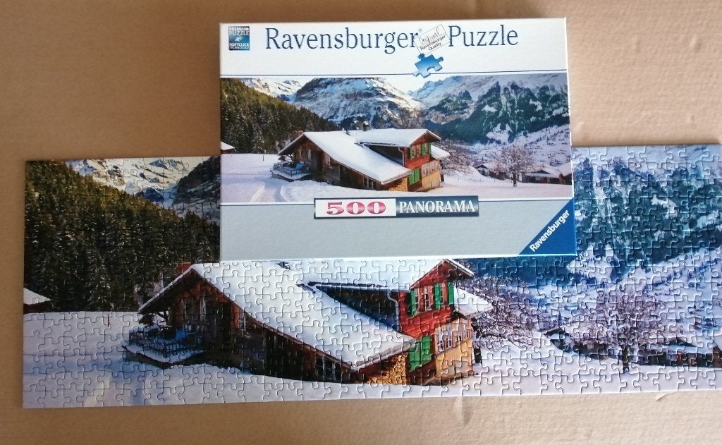 Legpuzzel: Winterlandschap, 500 stukjes, Hobby en Vrije tijd, Ophalen of Verzenden, 500 t/m 1500 stukjes, Zo goed als nieuw, Legpuzzel