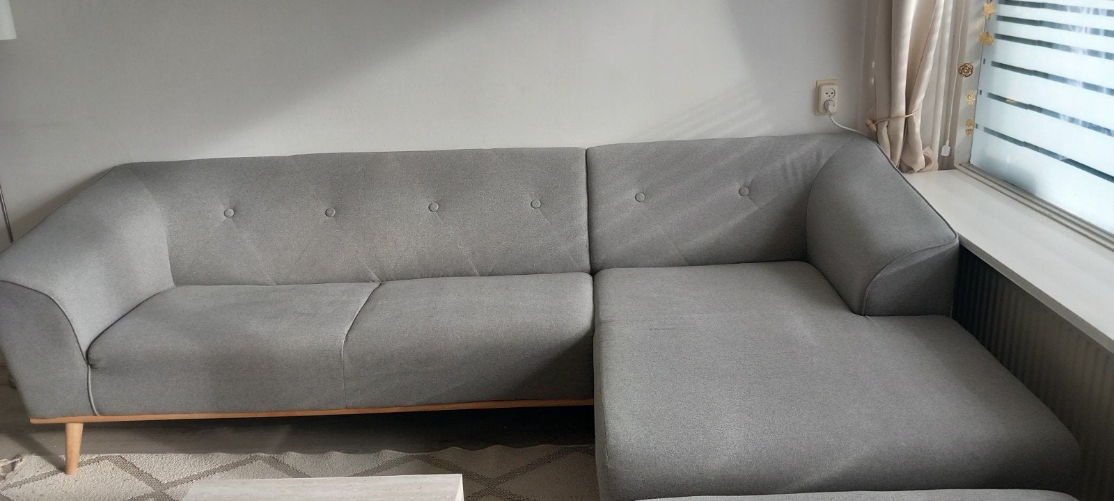 Loungebank met hocker, Ophalen of Verzenden, Gebruikt, Vierpersoons of meer
