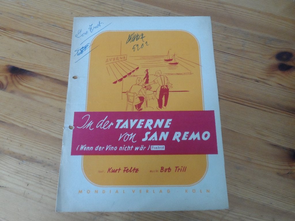 In der taverne von san remo - bob trill / kurt feltz, Gebruikt, Gitaar, Ophalen of Verzenden, Artiest of Componist
