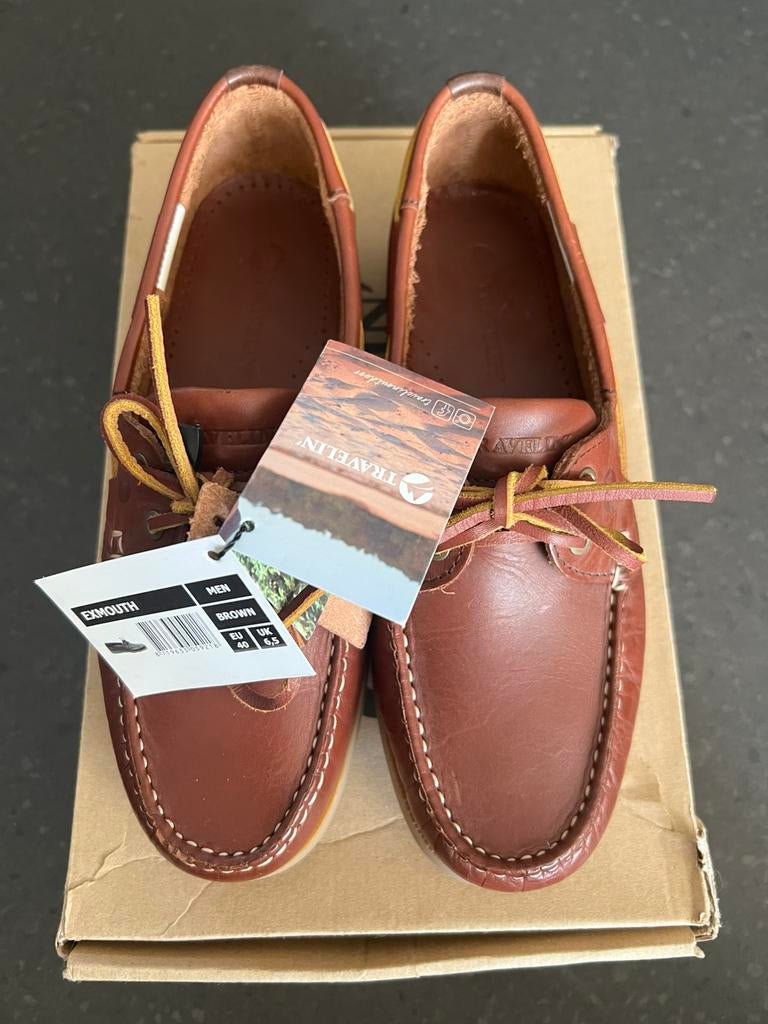 Splinternieuwe Travelin’ moccasins maat 40, Bruin, Nieuw, Ophalen of Verzenden, Espadrilles of Moccasins