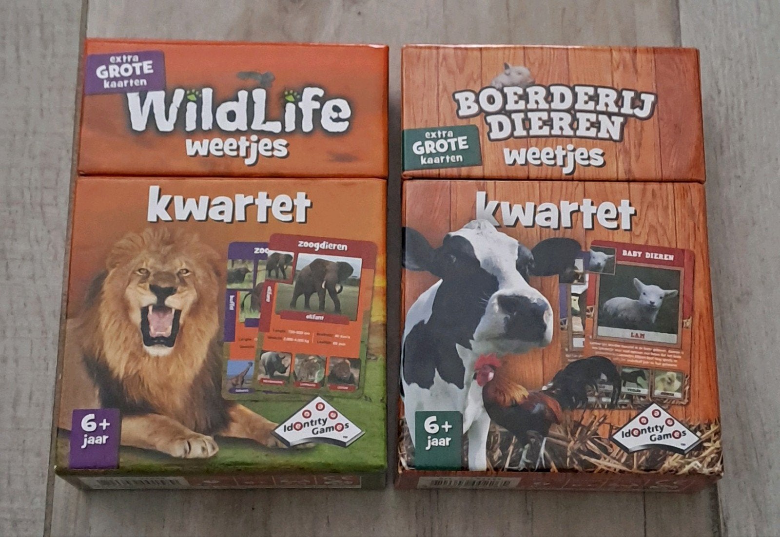 Twee Doosjes Weetjes Kwartet Boerderijdieren+Wildlife, Ophalen of Verzenden, Kwartet(ten)