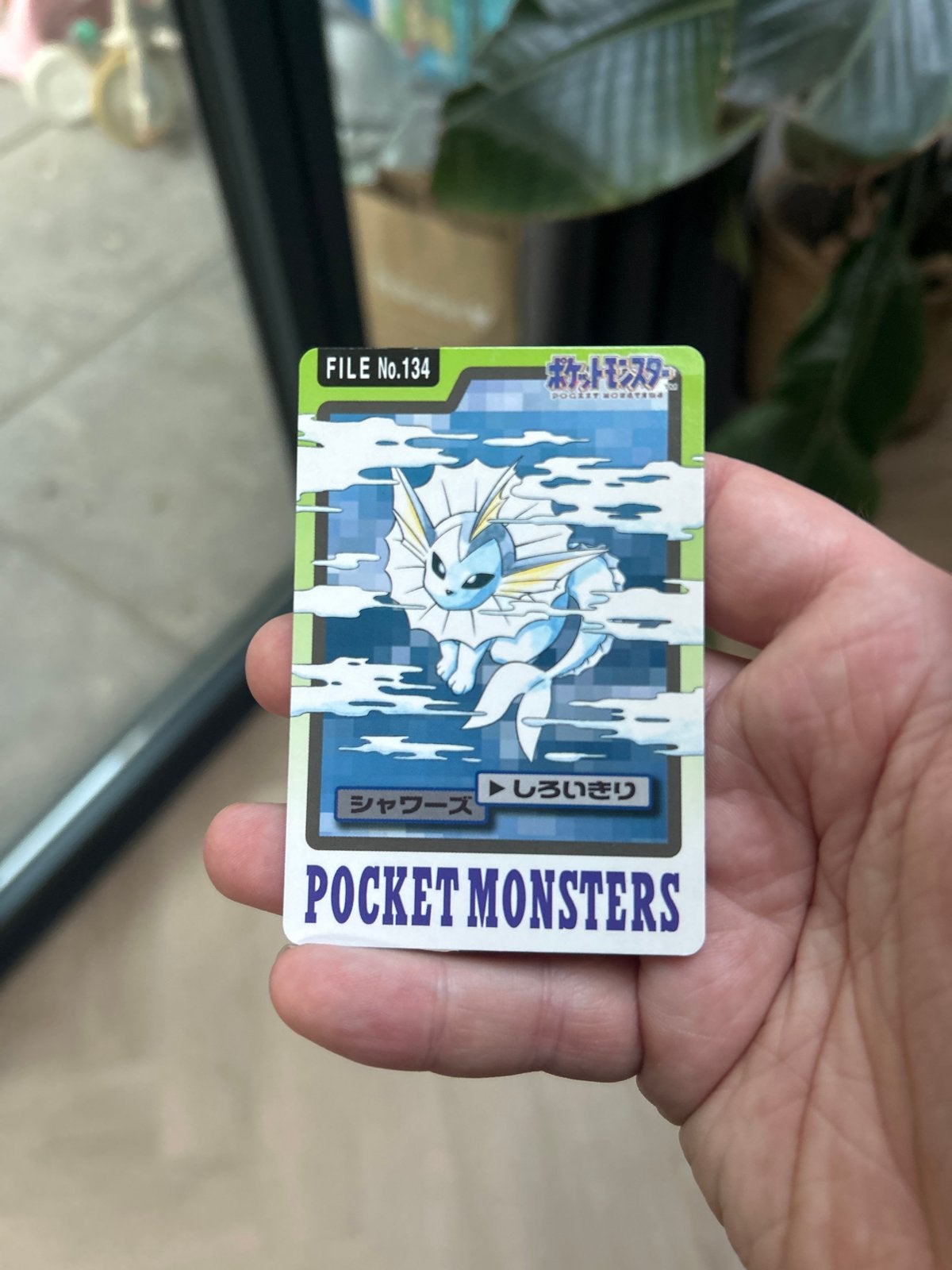 Vaporeon (Shawāzu) No. 134 - Bandai Carddass (Part 3) 1997, Ophalen of Verzenden, Gebruikt, Losse kaart