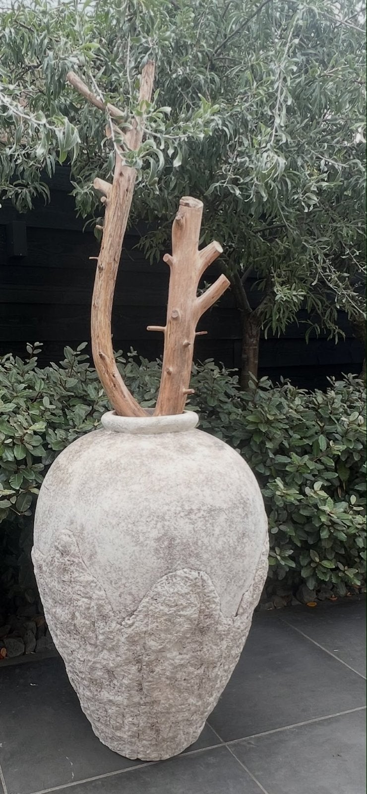 Grote stenen vaas, 100cm hoog, decoratief, Huis en Inrichting, Woonaccessoires | Vazen, Ophalen, Gebruikt, 100 cm, Steen/keramiek