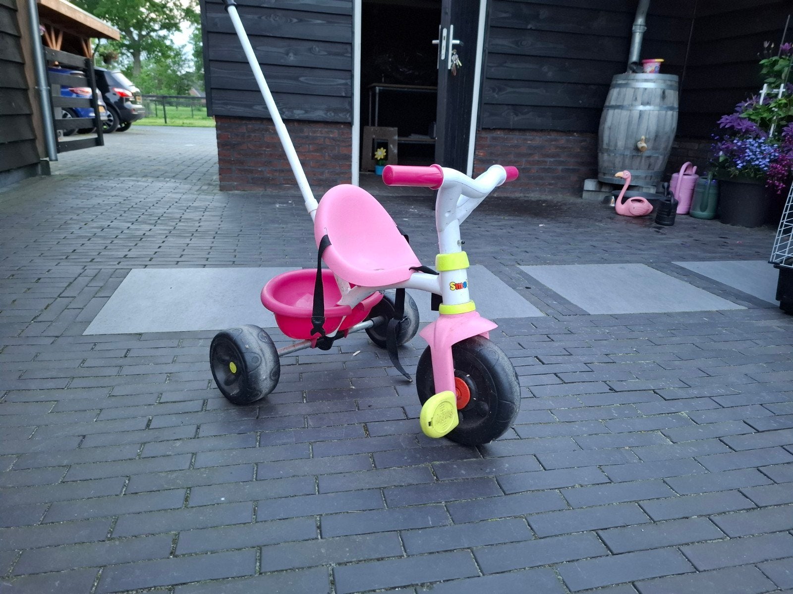 Smoby driewieler rose, Ophalen, Zo goed als nieuw, Overige merken