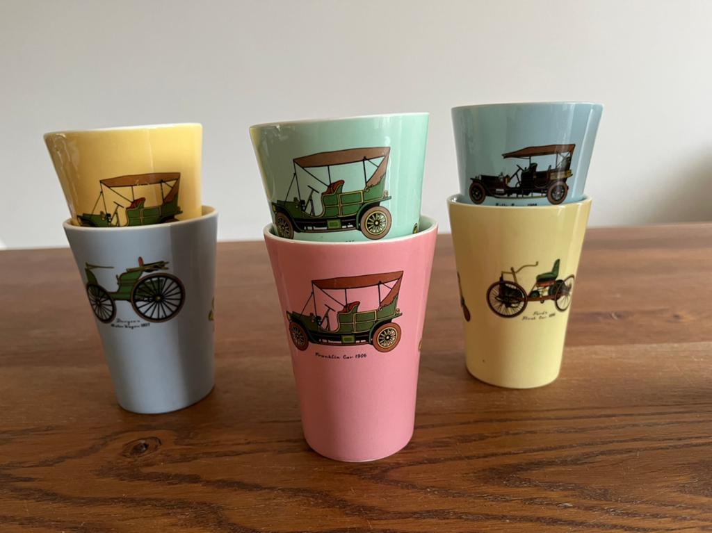 Petrus regout bekers OLDTIMER pastel regout, Antiek en Kunst, Ophalen of Verzenden