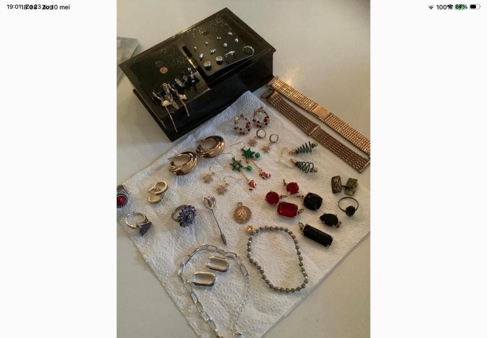 Lot pakket sieraden nieuw vintage ringen oorbellen…., Overige materialen, Overige kleuren, Verzenden, Zo goed als nieuw