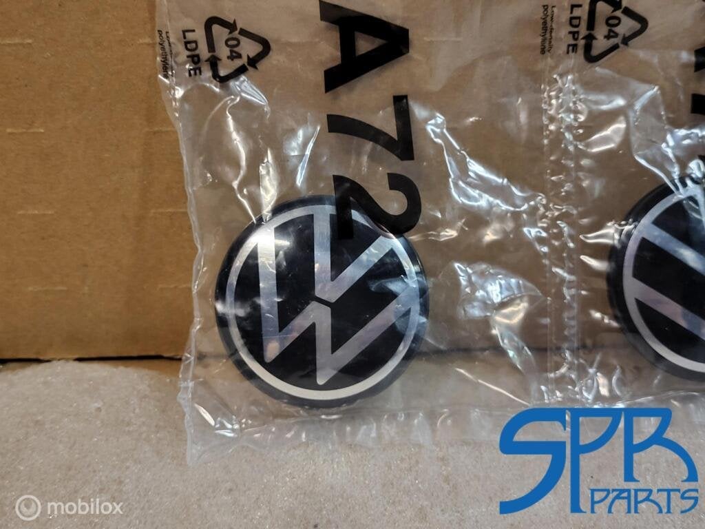 ORIGINELE NIEUWE VW NAAFDOPPEN SET TIGUAN 60MM LOGO CHROOM, VOLKSWAGEN, Volkswagen, Nieuw, Ophalen of Verzenden