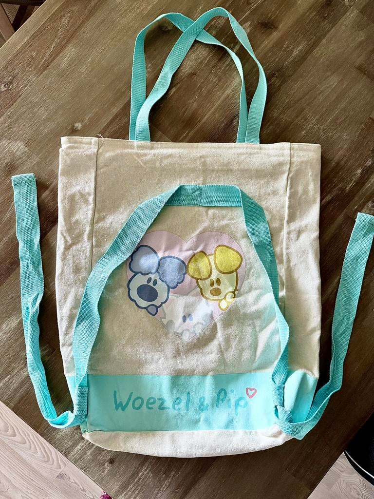 Nieuwe rugzak woezel en pip katoen, 30 tot 40 cm, Rugtas, Beige, Ophalen of Verzenden