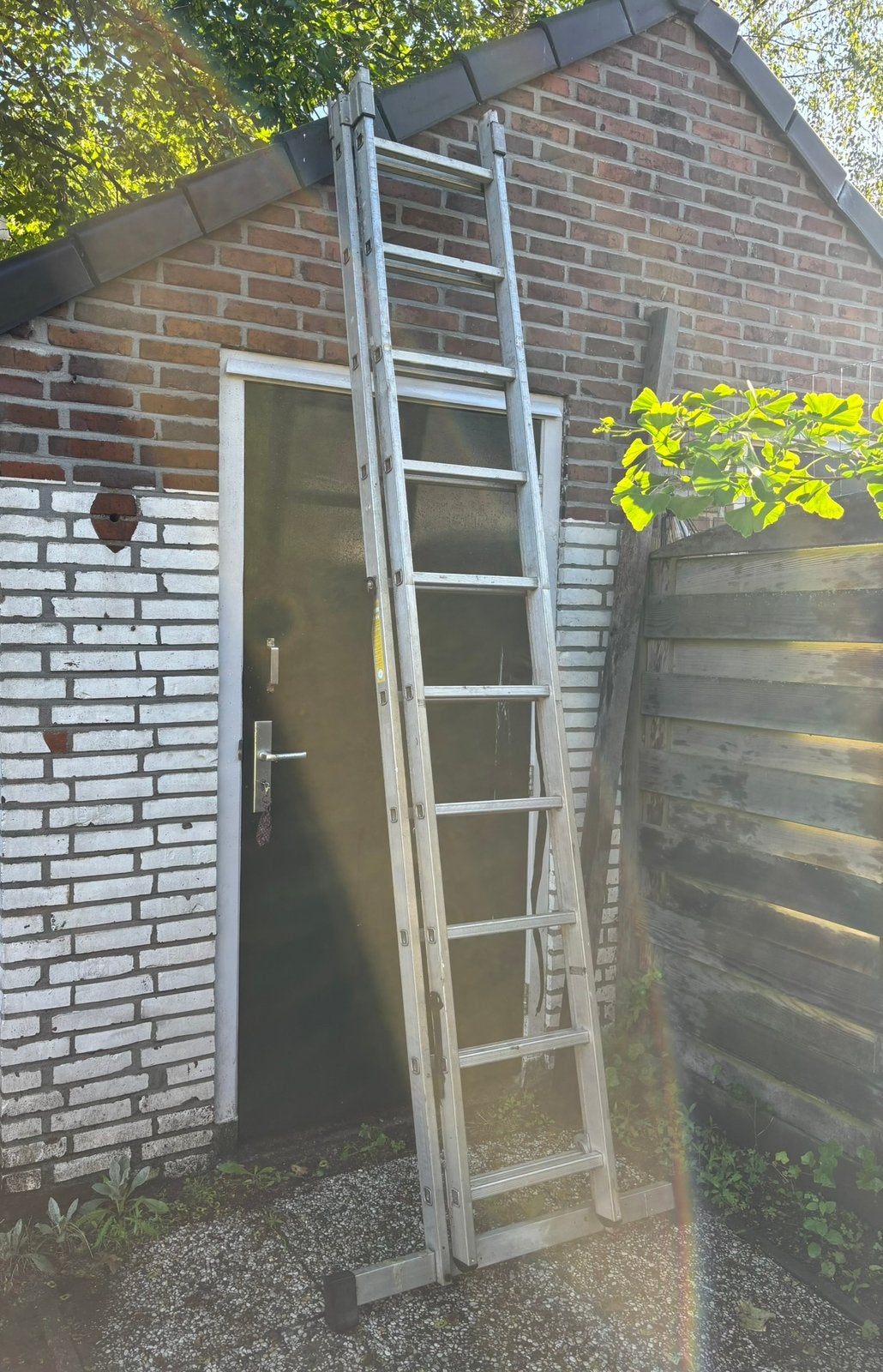 2 delige aluminium uitschuifladder, Doe-het-zelf en Verbouw, Ophalen of Verzenden, Ladder, Opvouwbaar of Inschuifbaar, 4 meter of meer