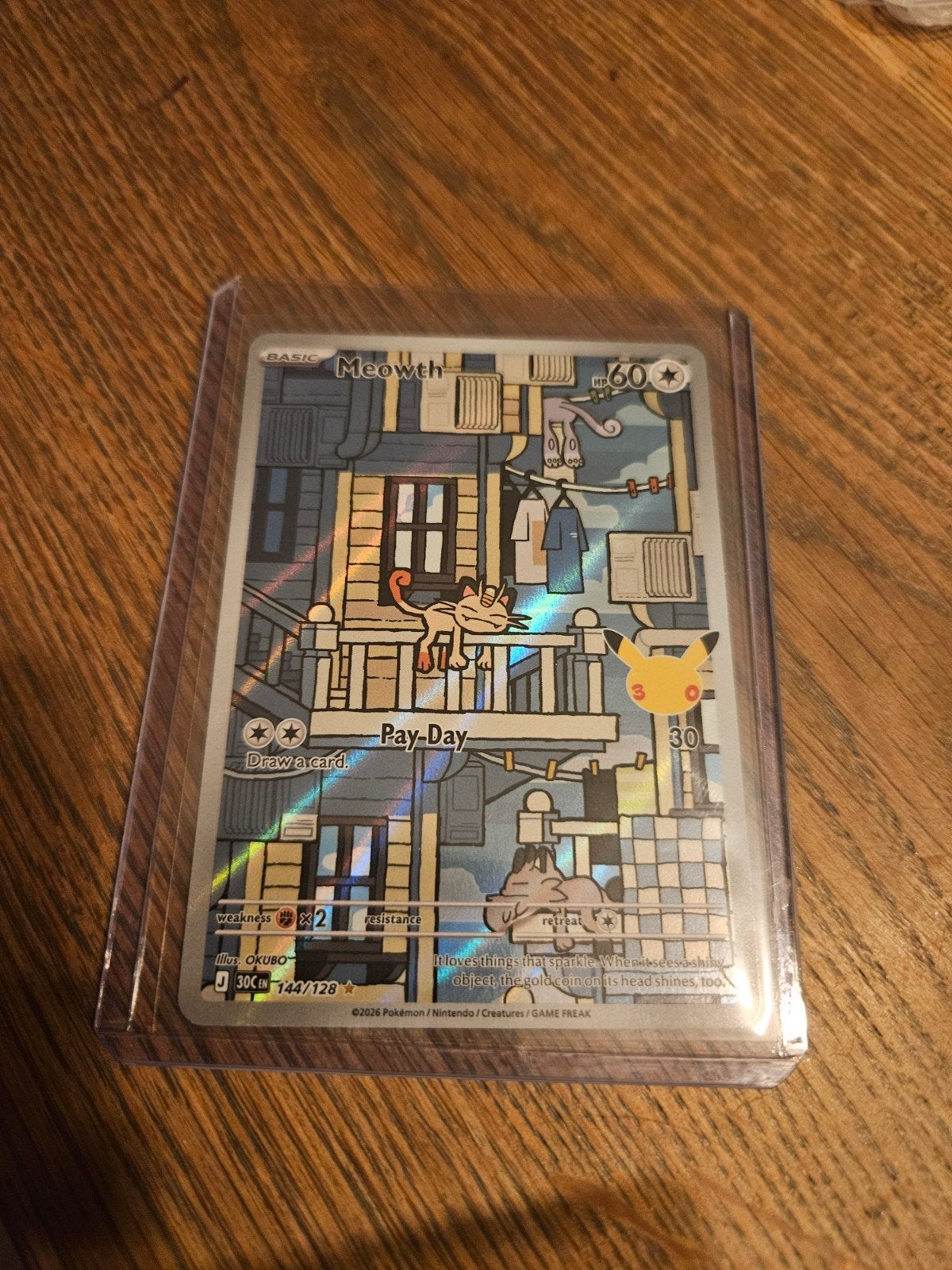 Pokémon Meowth Celebrations 30th Anniversary Kaart, Ophalen of Verzenden, Nieuw, Losse kaart, Foil