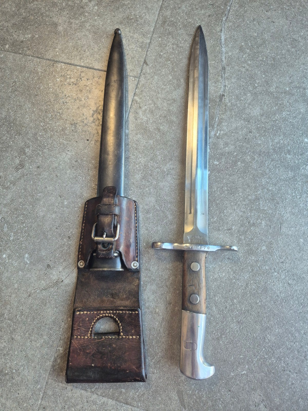 Schmidt rubin bajonet., Verzamelen, Militaria | Tweede Wereldoorlog, Ophalen of Verzenden, Landmacht, Overige gebieden, Mes of Dolk