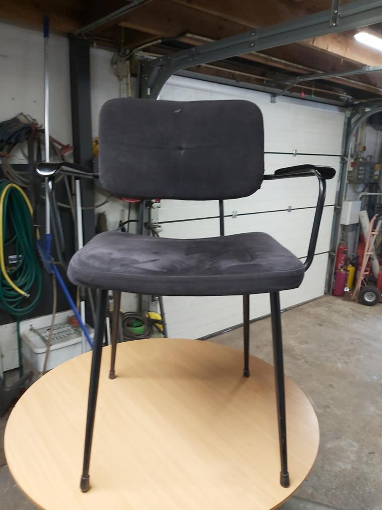 Set van 4 Satelliet eetkamerstoelen - Zwart stof, Ophalen, Gebruikt, Zwart, Stof
