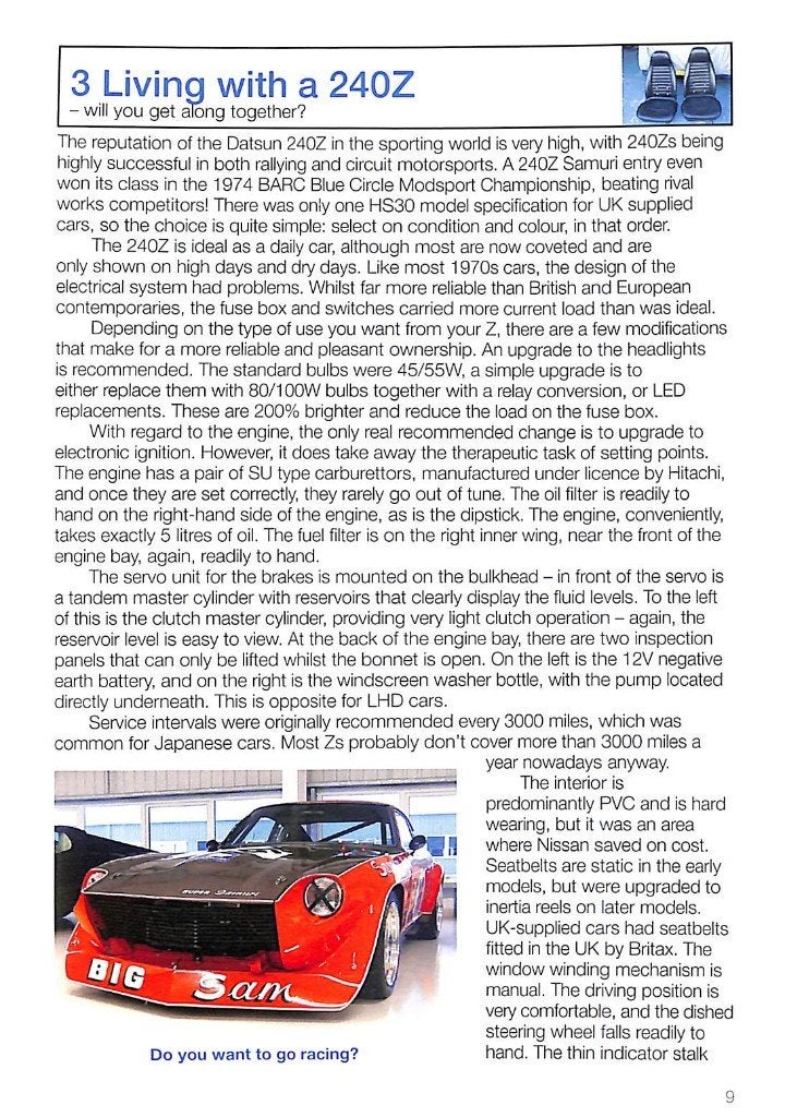 Datsun 240Z All models 1969 to 1973, Verzenden