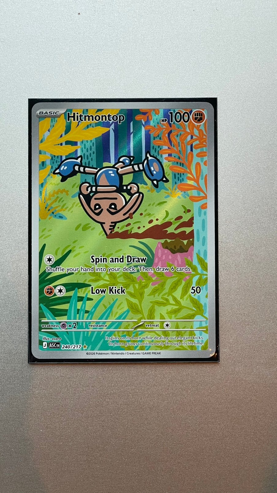 Hitmontop 240/217 Pokémon kaart, Ophalen of Verzenden, Nieuw, Losse kaart
