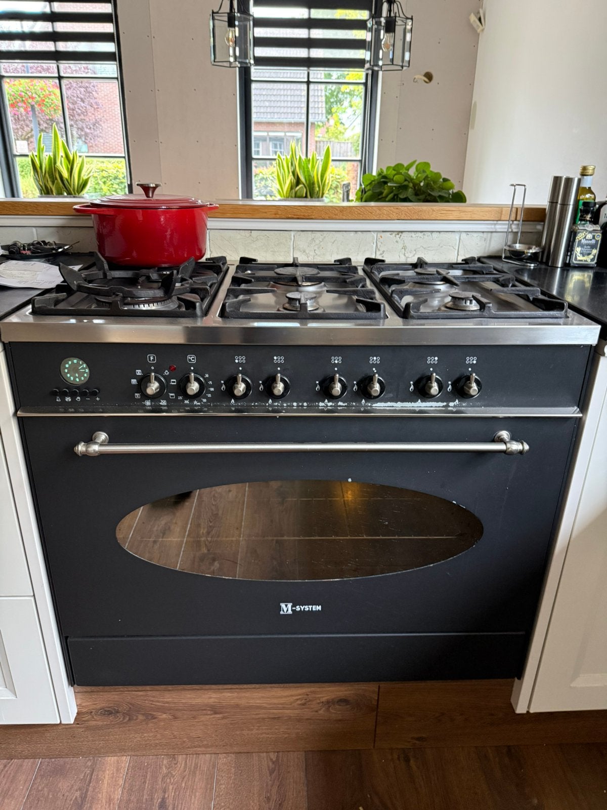 M-system bakoven met 6 pits gasfornuis., Witgoed en Apparatuur, Ophalen, 60 cm of meer, Zo goed als nieuw, Gas
