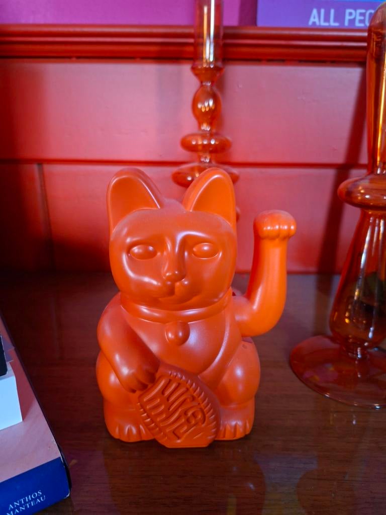 Chinese oranje poes met armpje dat zwaait, Ophalen of Verzenden