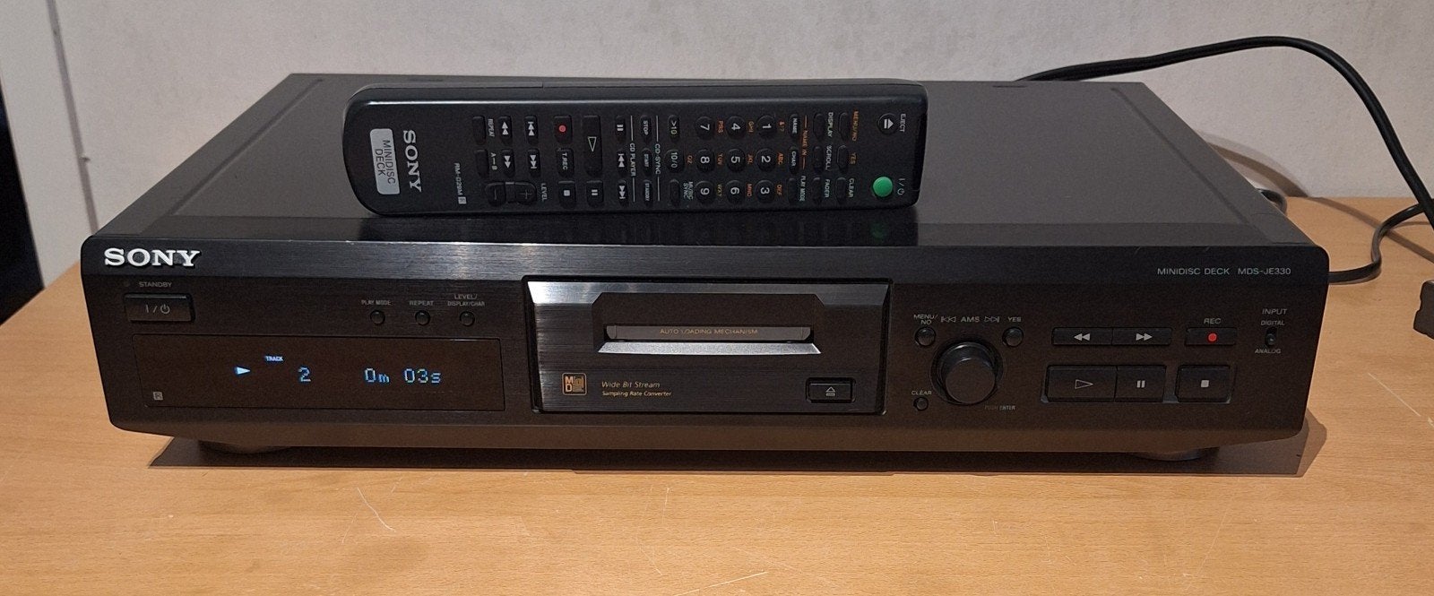 Sony MiniDisc Deck MDS-JE330 met afstandsbediening, Ophalen of Verzenden, Minidisc-recorder
