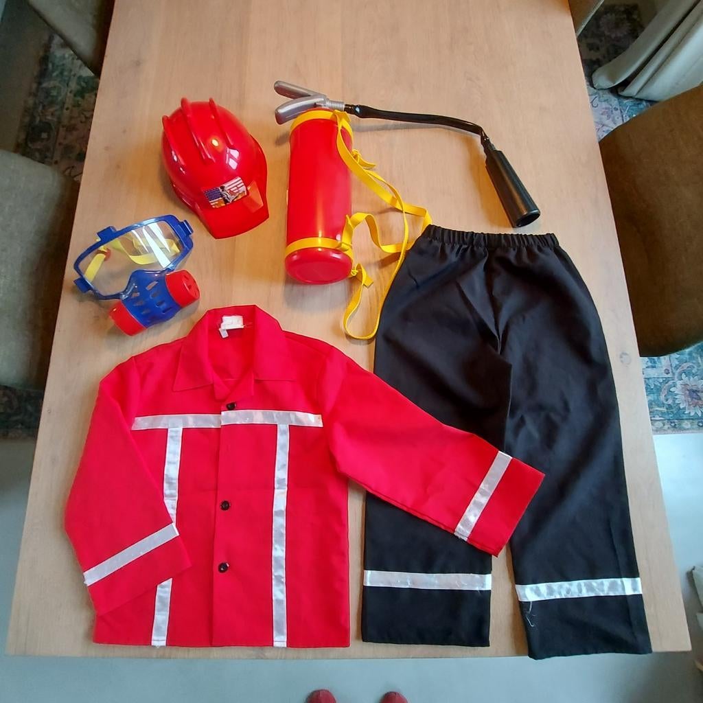 Brandweerman verkleedset compleet - Maat 116, Ophalen of Verzenden, Jongen of Meisje