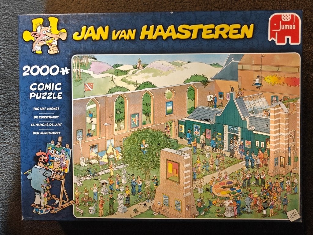 Puzzel Jan van Haasteren - 2000 stukjes - De kunstmarkt, Ophalen of Verzenden, Meer dan 1500 stukjes, Zo goed als nieuw